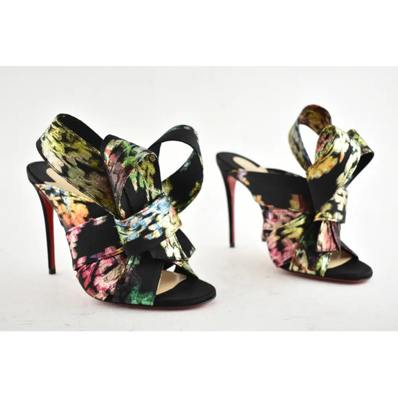 Christian Louboutin Samouraissa 100 Black Backless Sandal Mule Heel Pump 36.5 - Picture 3 of 10